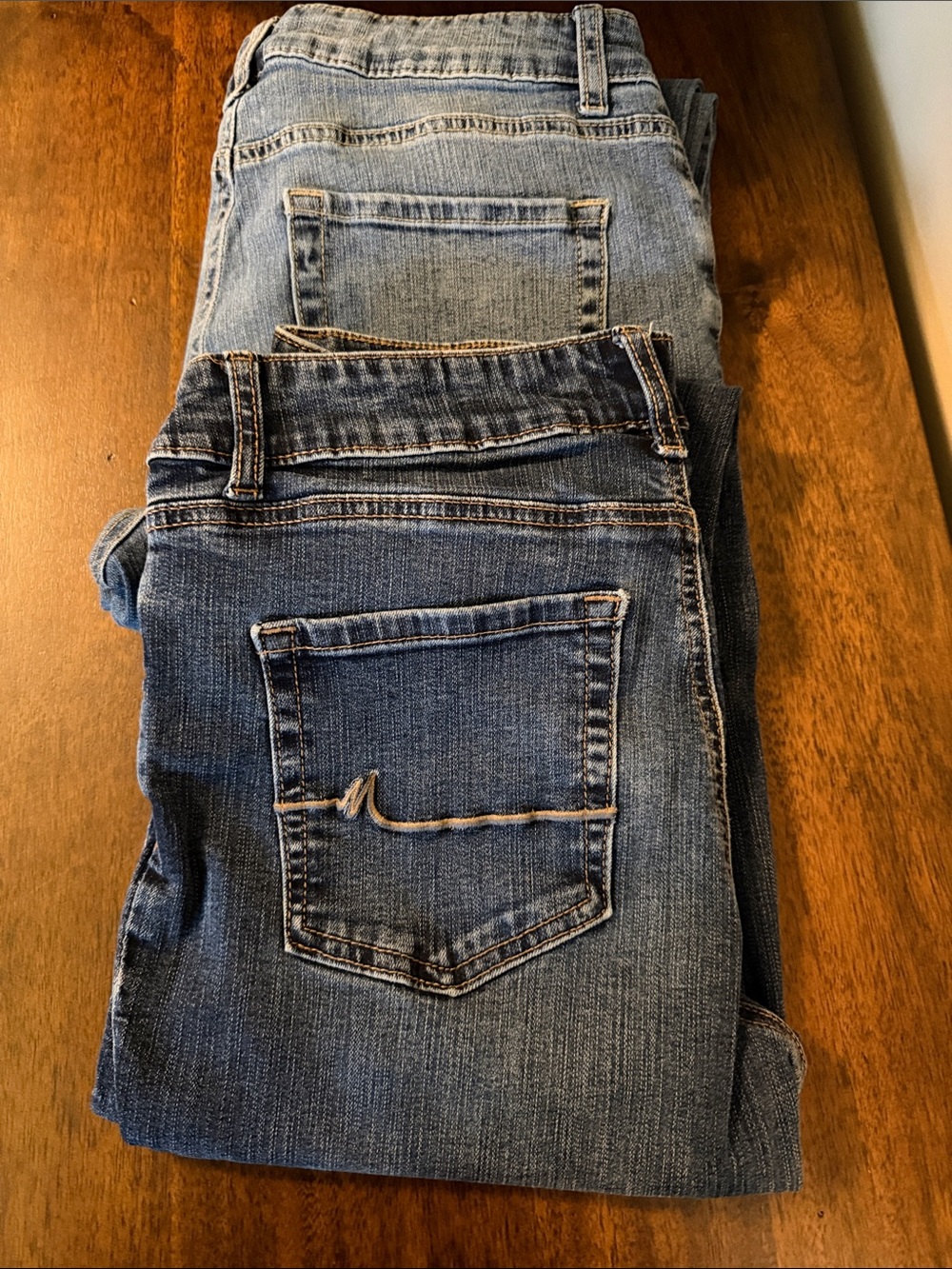 Maurices Straight Leg Jeans in Blue Denim Duo